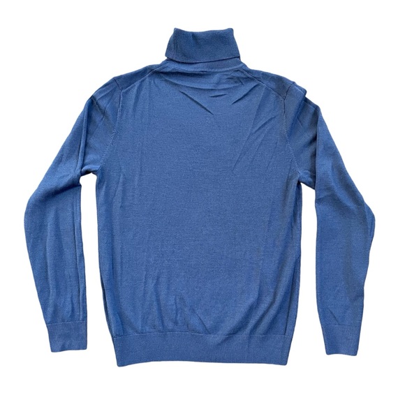 Men’s Uniqlo Blue Wool Turtleneck Sweater - Picture 2 of 7